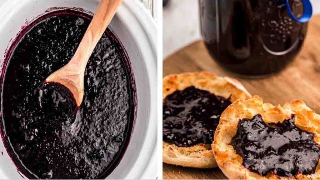 Slow Cooker Blueberry Butter, homemade and freshly served