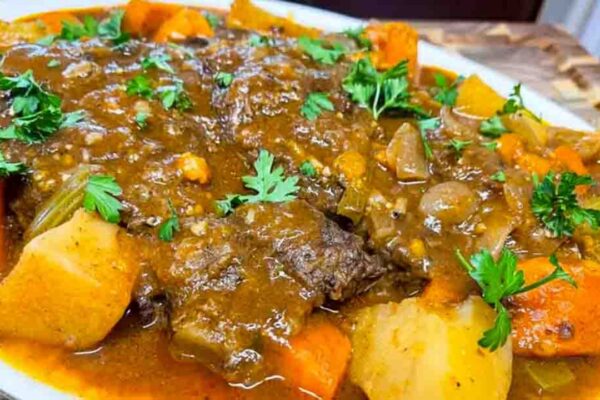 Slow Cooker Caribbean Chuck Roast, homemade and freshly served