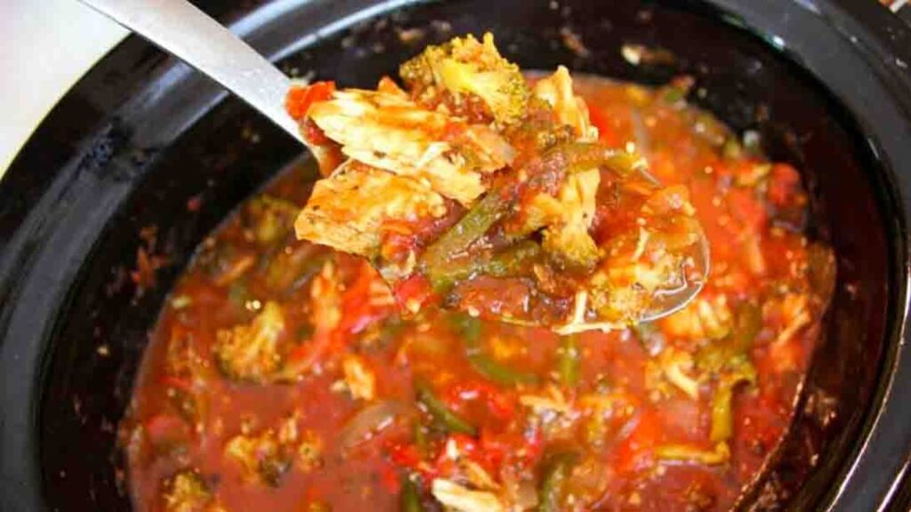 Slow Cooker Chicken and Vegetables, homemade and freshly served