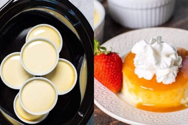 Slow Cooker Flan, homemade and freshly served