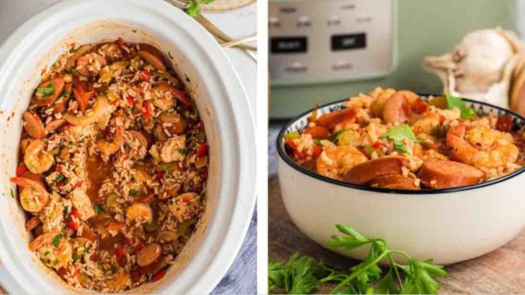 Slow Cooker Jambalaya, homemade and freshly served