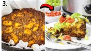 Slow Cooker Mexican Bubble Up Casserole, homemade and freshly served