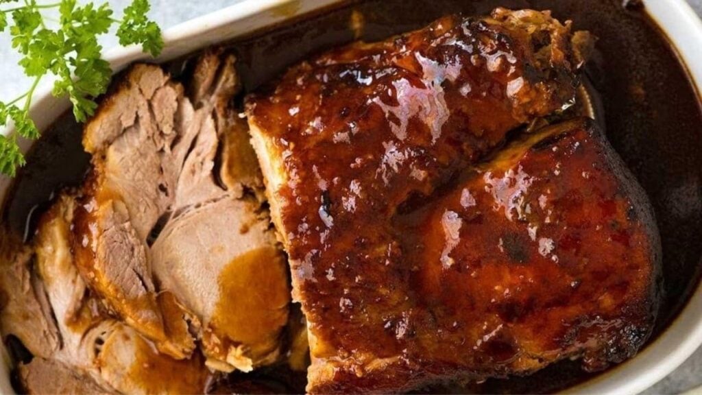 Slow Cooker Pork Loin Roast, homemade and freshly served