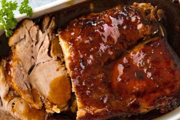 Slow Cooker Pork Loin Roast, homemade and freshly served