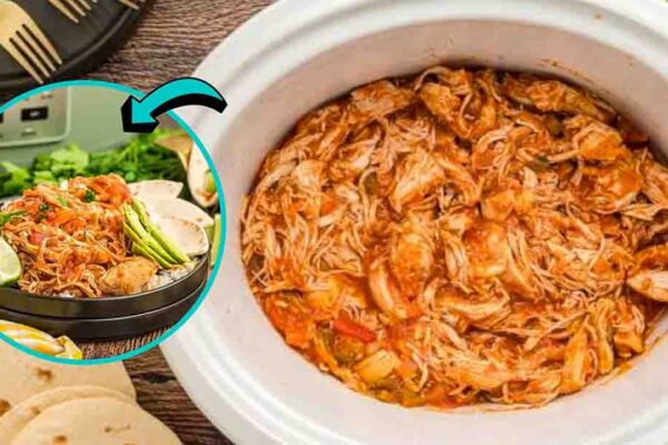 Slow Cooker Salsa Chicken, homemade and freshly served