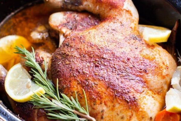 Slow Cooker Whole Chicken, homemade and freshly served