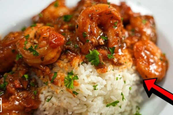 Smothered Okra and Shrimp, homemade and freshly served
