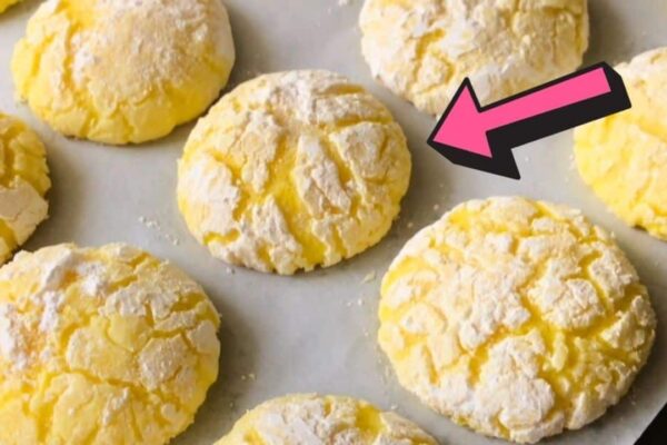 Soft and Chewy Lemon Crinkle Cookies, homemade and freshly served