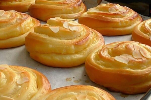 Soft and Creamy Custard Bread Roll, homemade and freshly served