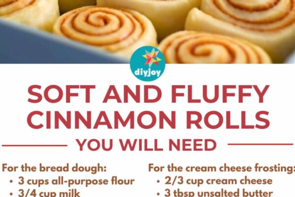 Soft and Fluffy Cinnamon Rolls in 4 Simple Steps, homemade and freshly served