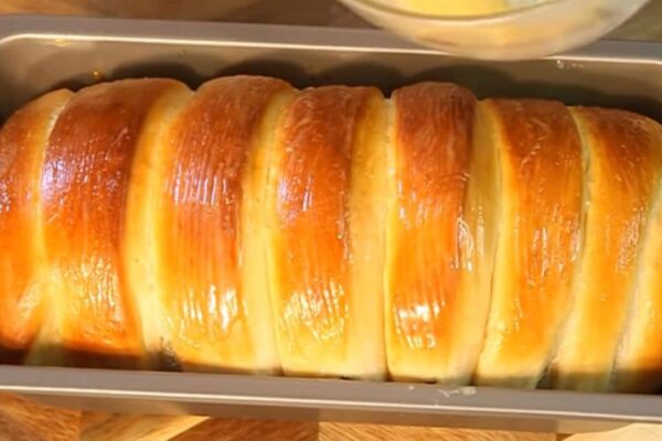 Soft and Fluffy Condensed Milk Bread, homemade and freshly served