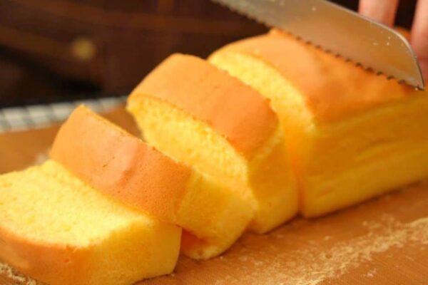 Super Soft and Moist Castella Cake, homemade and freshly served