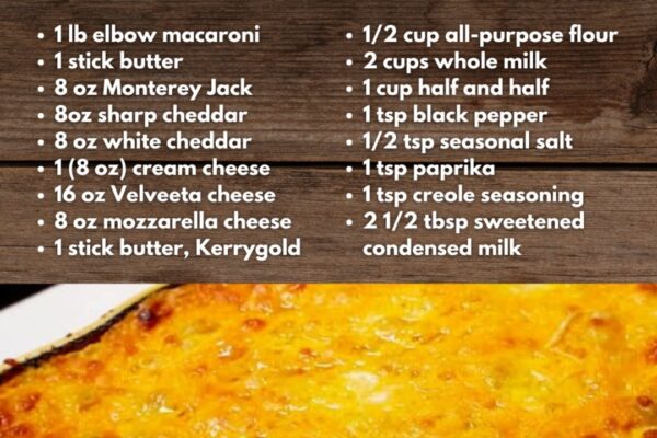 Southern Baked Macaroni and Cheese, homemade and freshly served