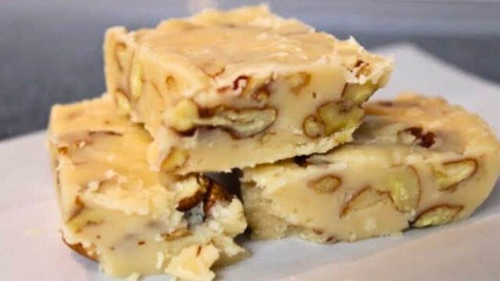 Southern Butter Pecan Fudge, homemade and freshly served