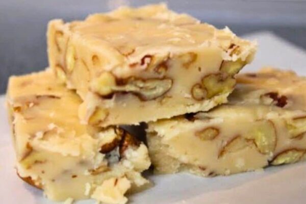 Southern Butter Pecan Fudge, homemade and freshly served