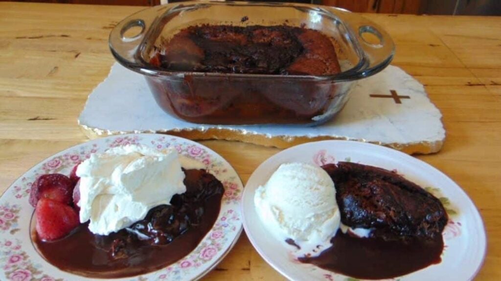 100-Year-Old Chocolate Cobbler, homemade and freshly served