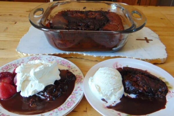 100-Year-Old Chocolate Cobbler, homemade and freshly served