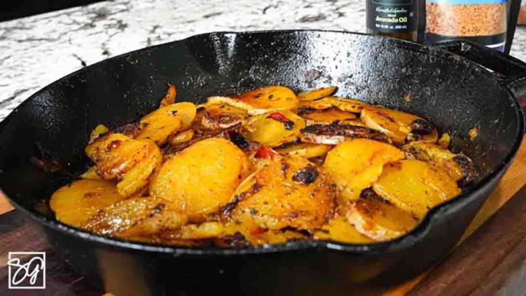 Southern Skillet Potatoes and Onions, homemade and freshly served