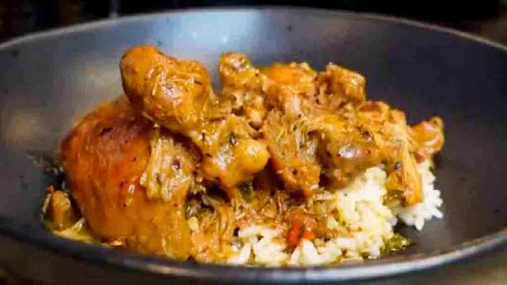 Southern Stewed Chicken and Rice, homemade and freshly served