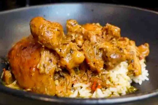Southern Stewed Chicken and Rice, homemade and freshly served