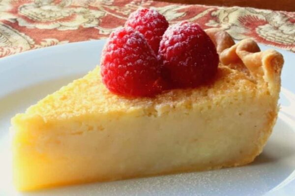 Southern-Style Buttermilk Pie, homemade and freshly served