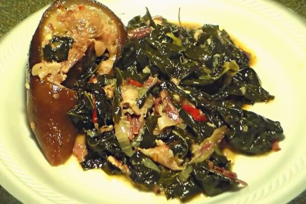 Southern-Style Collard Greens With Smoked Ham Hocks, homemade and freshly served
