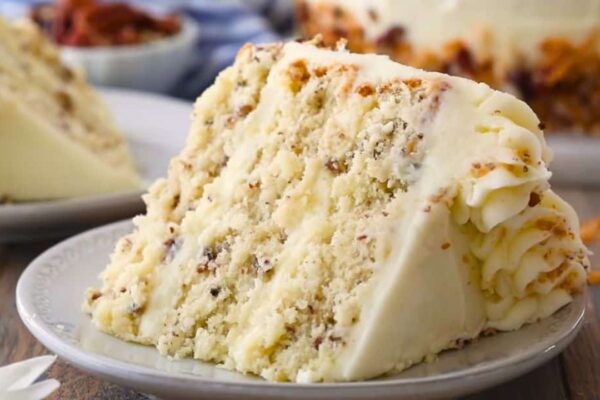 Southern-Style Italian Cream Cake, homemade and freshly served