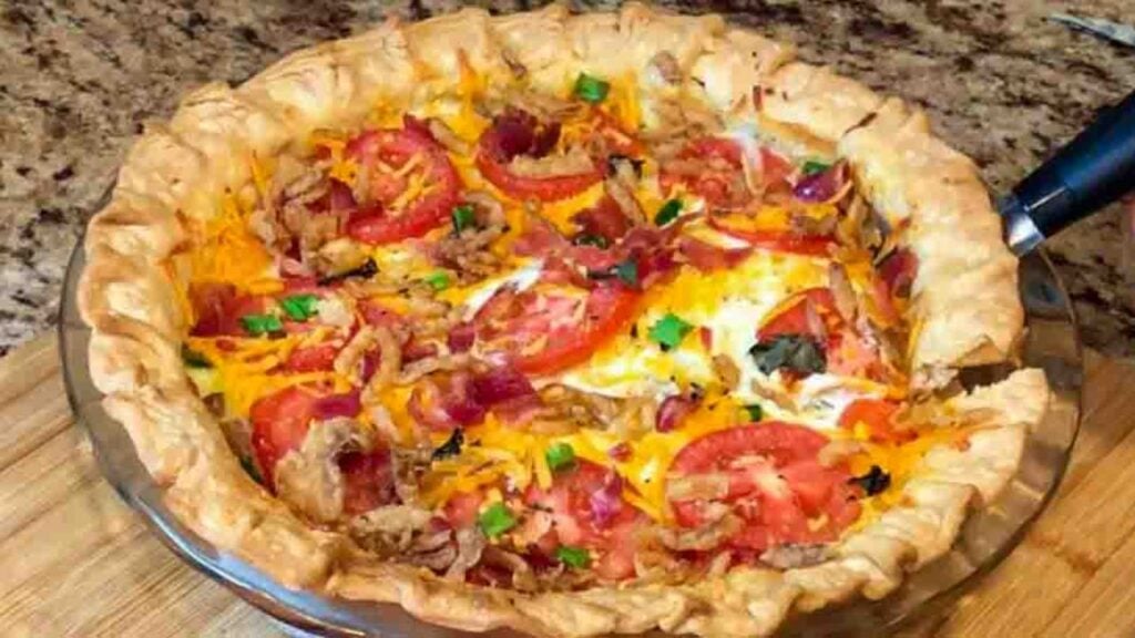 Southern Tomato Bacon Pie Ranch, homemade and freshly served