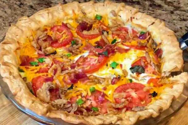 Southern Tomato Bacon Pie Ranch, homemade and freshly served