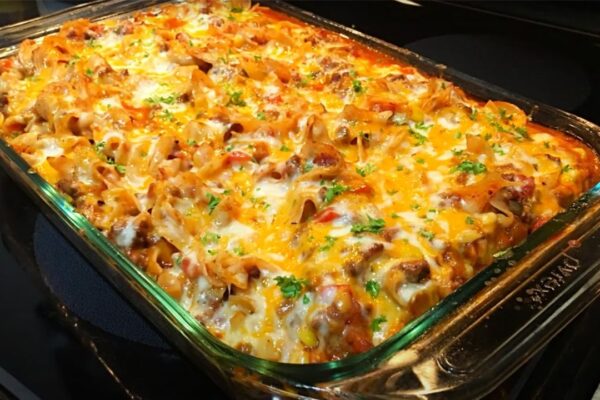 a Southwest Beef Casserole, homemade and freshly served
