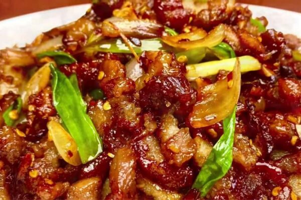Spicy & Crispy Stir-Fried Pork Belly, homemade and freshly served