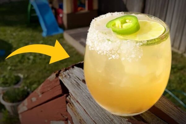 Spicy Margarita with Jalapeño, homemade and freshly served