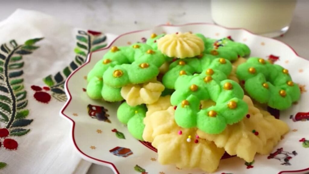 Spritz Holiday Cookies, homemade and freshly served