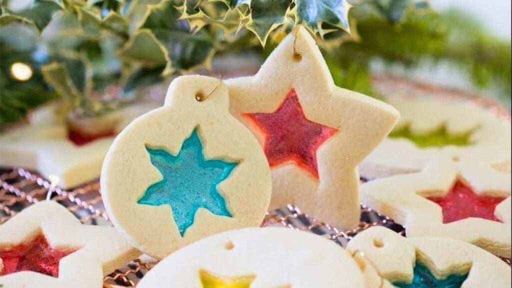 Stained Glass Christmas Cookies, homemade and freshly served