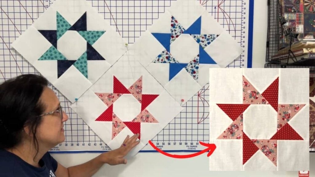 Finished Star of the Orient Quilt Block, a completed DIY project