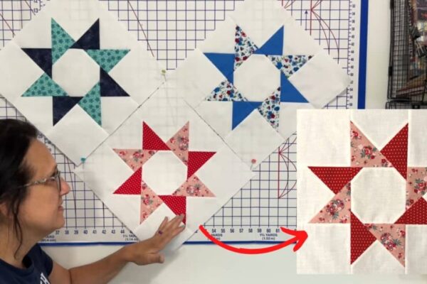 Finished Star of the Orient Quilt Block, a completed DIY project