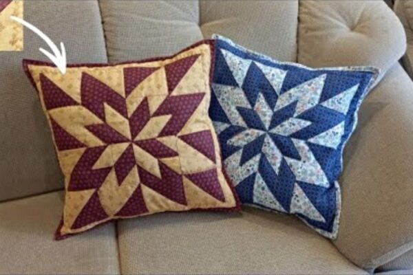 Finished Star Patchwork Pillowcase, a completed DIY project