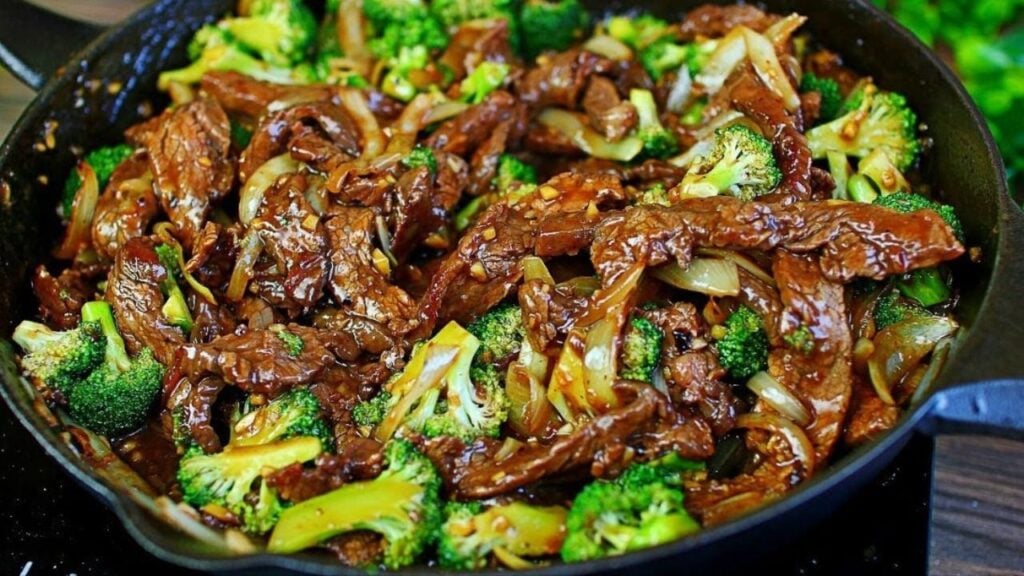 Steak and Broccoli Stir Fry, homemade and freshly served