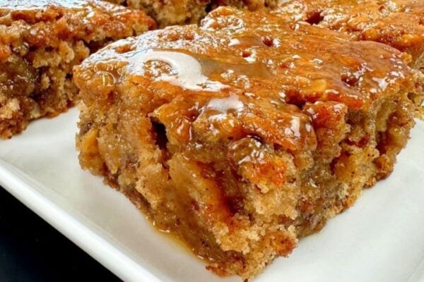 Sticky Toffee Banana Cake, homemade and freshly served