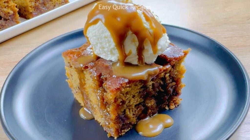 Sticky Toffee Cake, homemade and freshly served