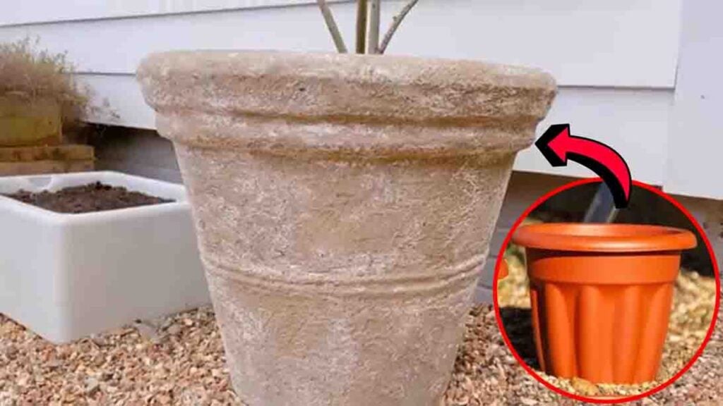 Finished DIY Stone Look Outdoor Planter, a completed DIY project