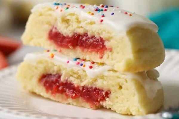 Strawberry Pop Tart Cookies, homemade and freshly served