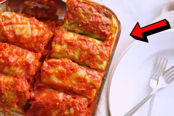 Stuffed Cabbage With Beef and Rice, homemade and freshly served