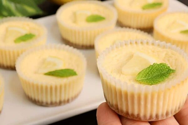 Sugar-Free Lemon Cheesecake, homemade and freshly served