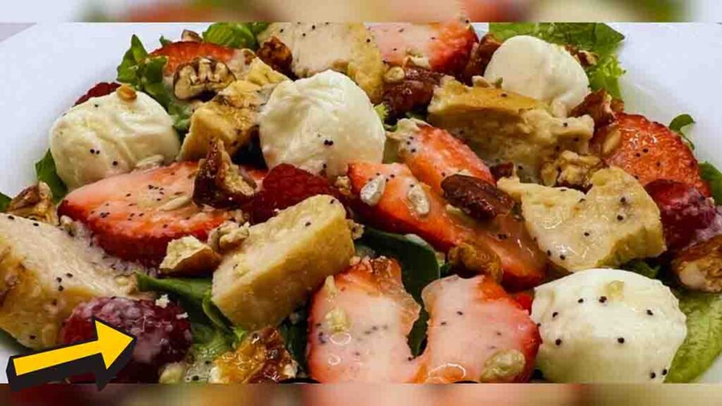 Summer Berry Salad with Lemon Poppyseed Dressing, homemade and freshly served