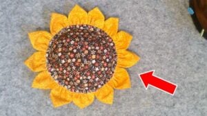 Finished Sunflower Pin Cushion, a completed DIY project