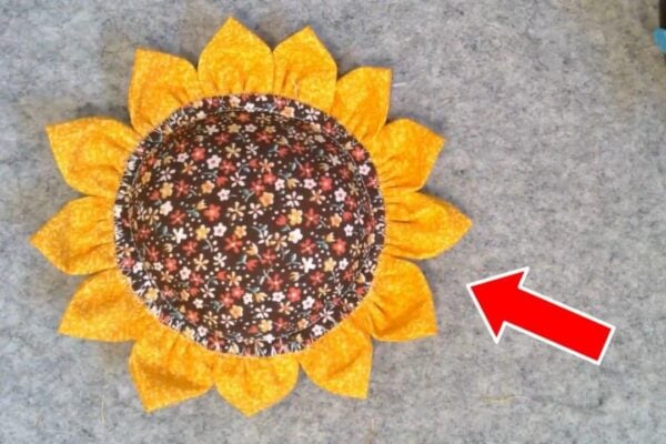 Finished Sunflower Pin Cushion, a completed DIY project