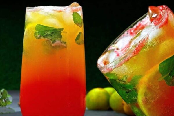 Sunset Mocktail, homemade and freshly served