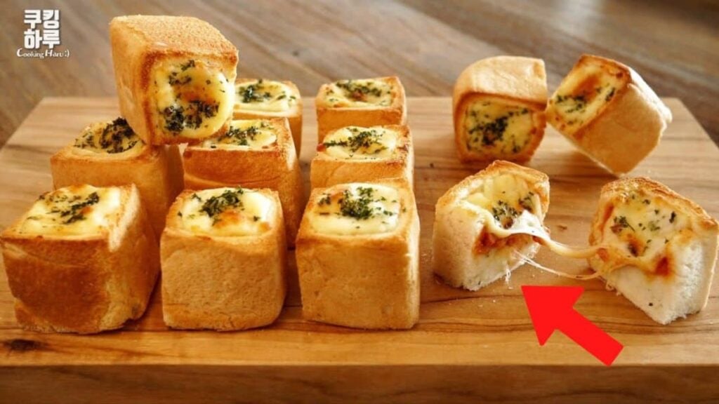 Super Crispy Cube Potato Pizza, homemade and freshly served