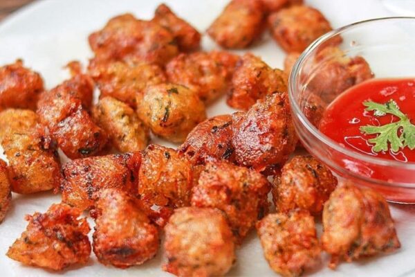 Super Crispy Potato Fritters, homemade and freshly served